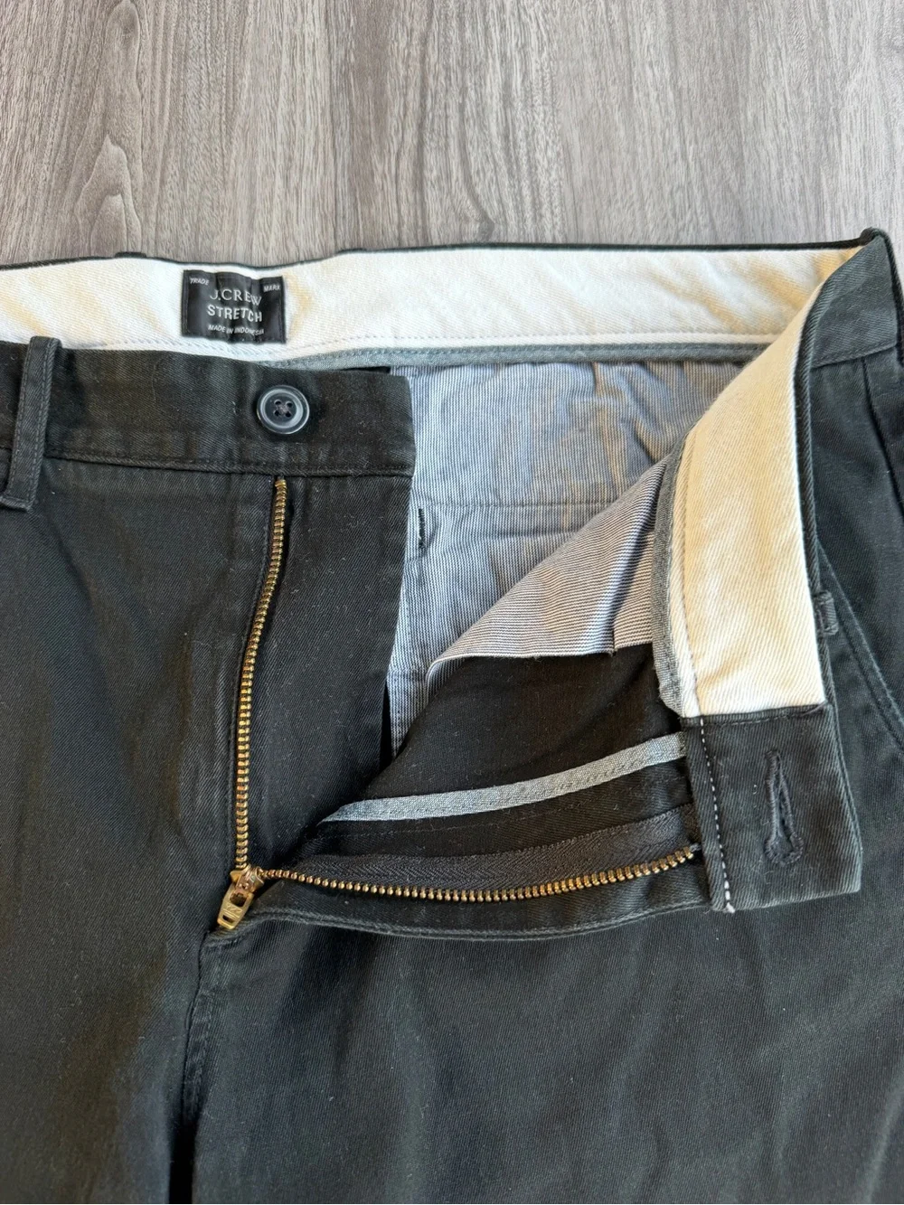 J.Crew Mens 770 Straight Fit Stretch Chino Pants Mens 33x32 Black Flat Front